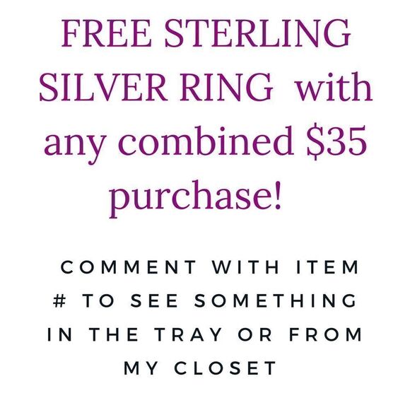 FREE 925 Sterling Silver Adjustable Ring! See Details! - Picture 1 of 1